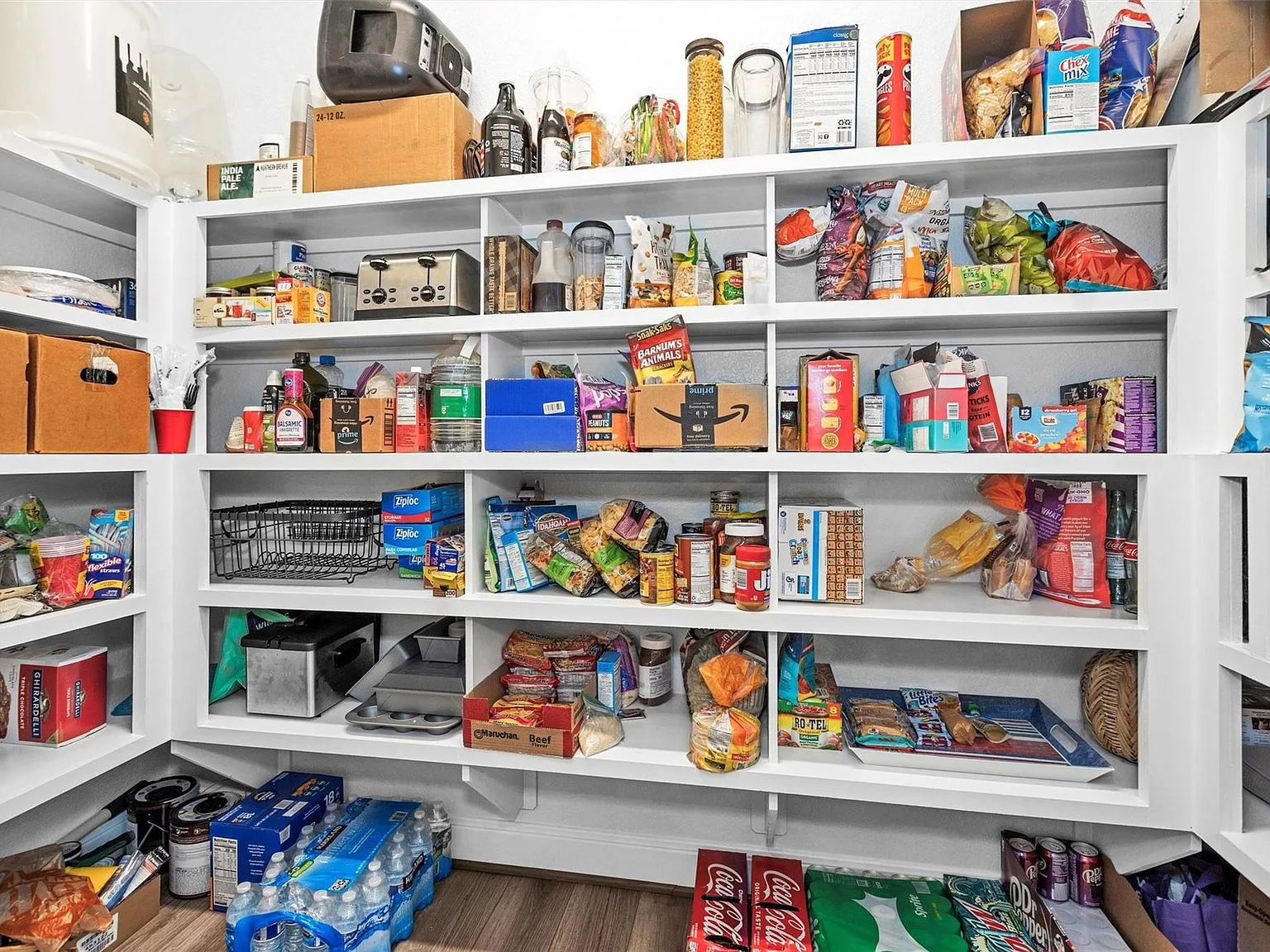 Walk-in pantry with shelving