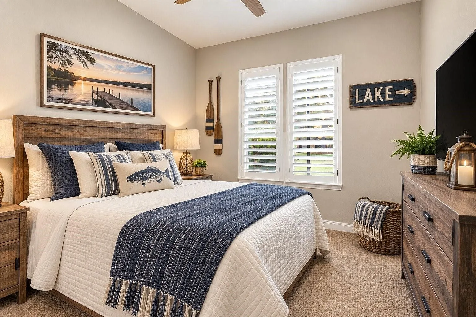 Secondary bedroom with coastal decor