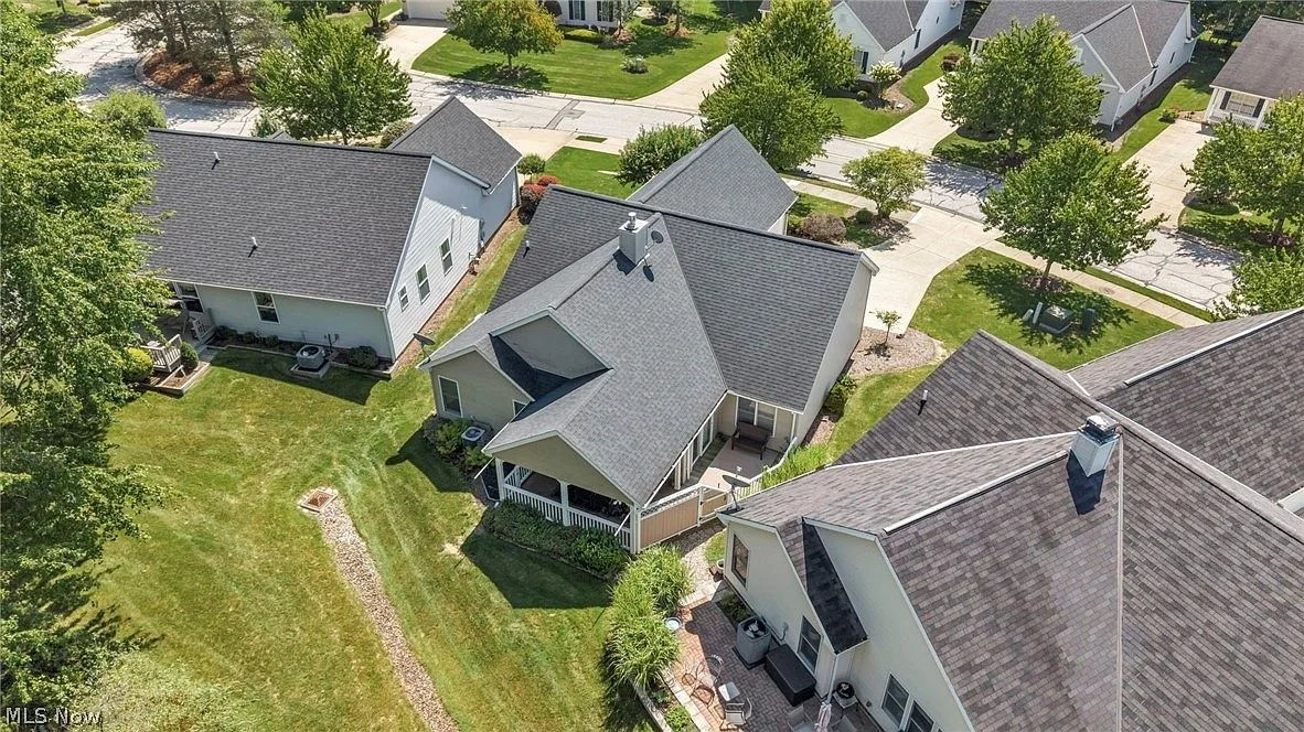 Aerial view of North Royalton showing tree-lined suburban streets
