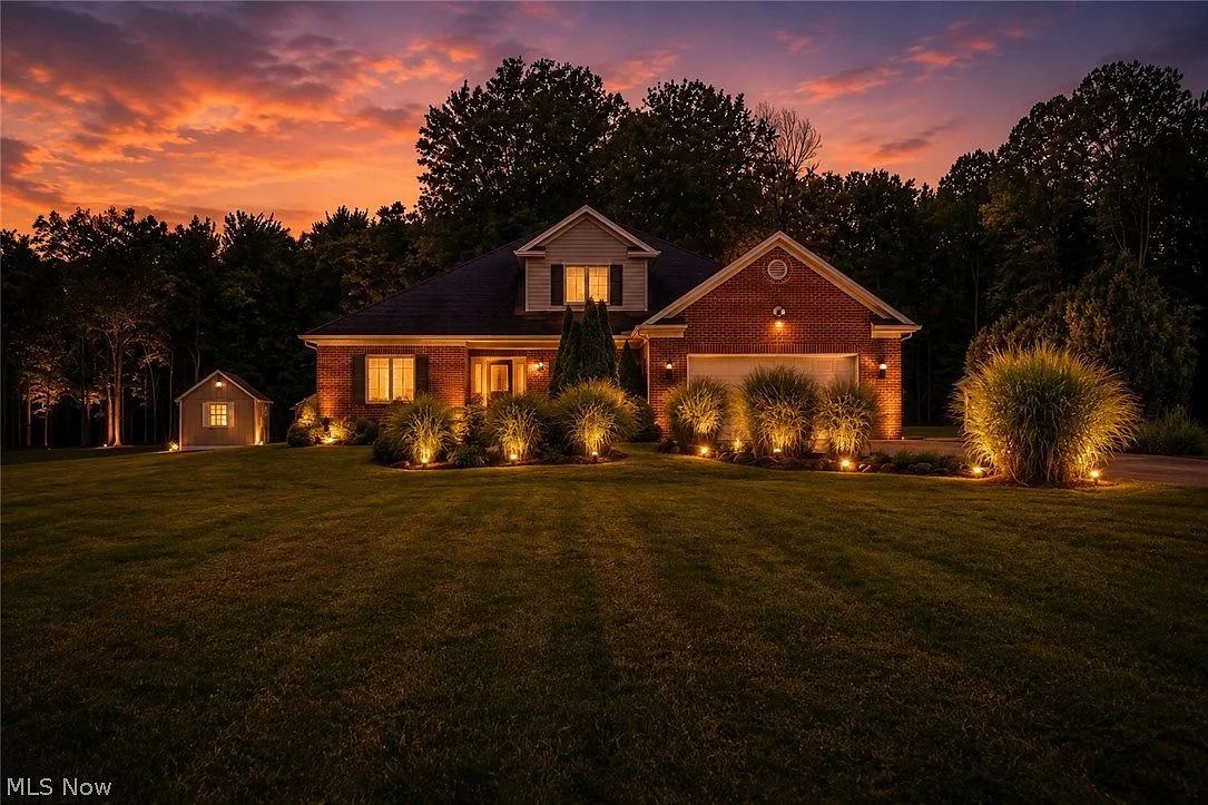 Twilight exterior view of 10370 Wilbert Dr, Kirtland, Ohio