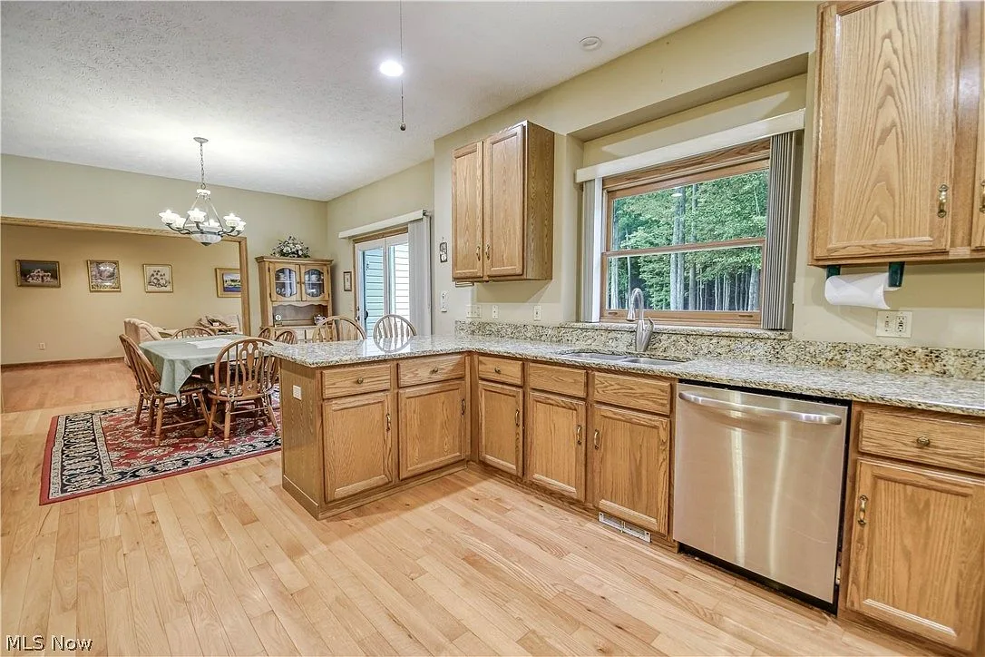 Kitchen with open-concept view toward dining area
