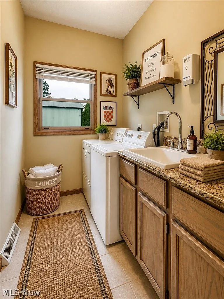 Laundry room with cabinetry and utility sink