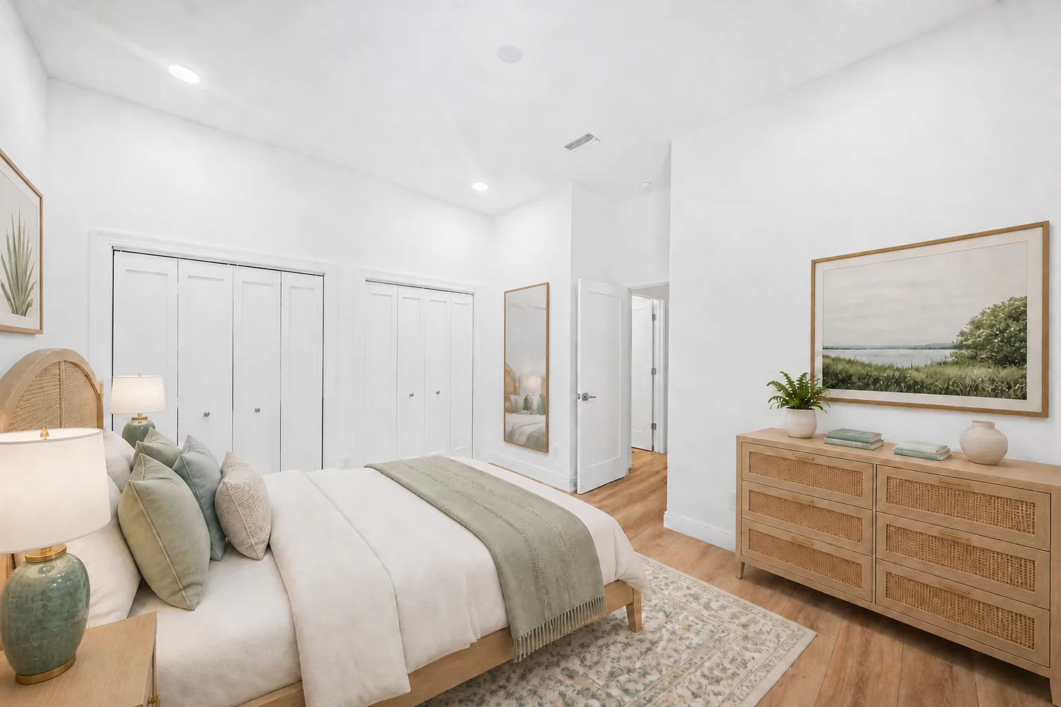 Secondary Bedroom : Virtually Staged. Virtually staged to help illustrate the room's dimensions and flexibility as a comfortable guest bedroom.