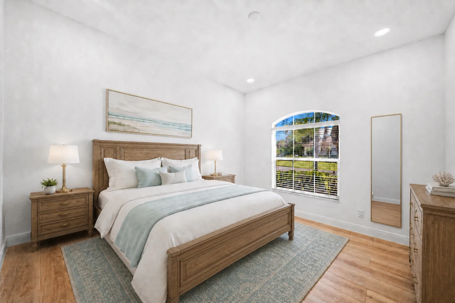 Secondary Bedroom : Virtually Staged. Virtually staged to help illustrate the room's dimensions and flexibility as a comfortable guest bedroom.