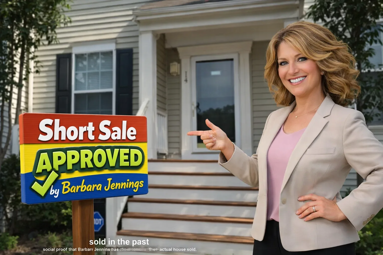 Home with vinyl siding and front steps, short sale that closed successfully by Barbara Jennings