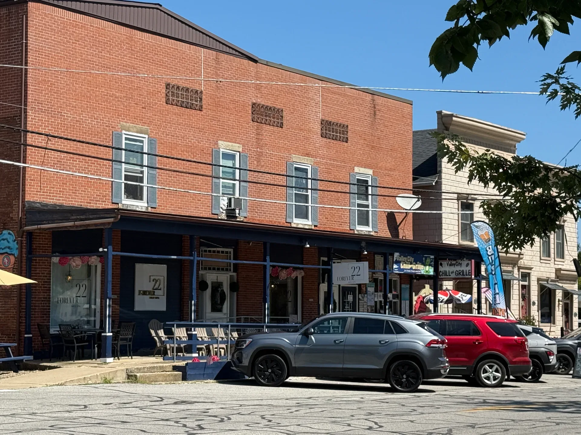 Brick storefront in downtown Valley City