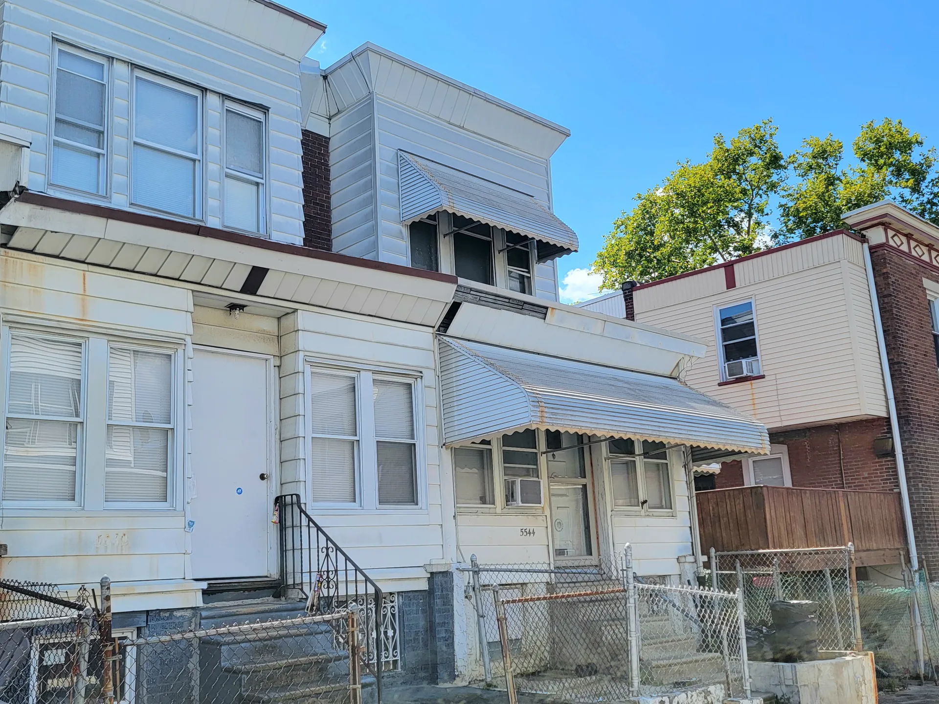 Exterior facade of 5544 Malcolm St, a row home in Philadelphia's Kingsessing neighborhood
