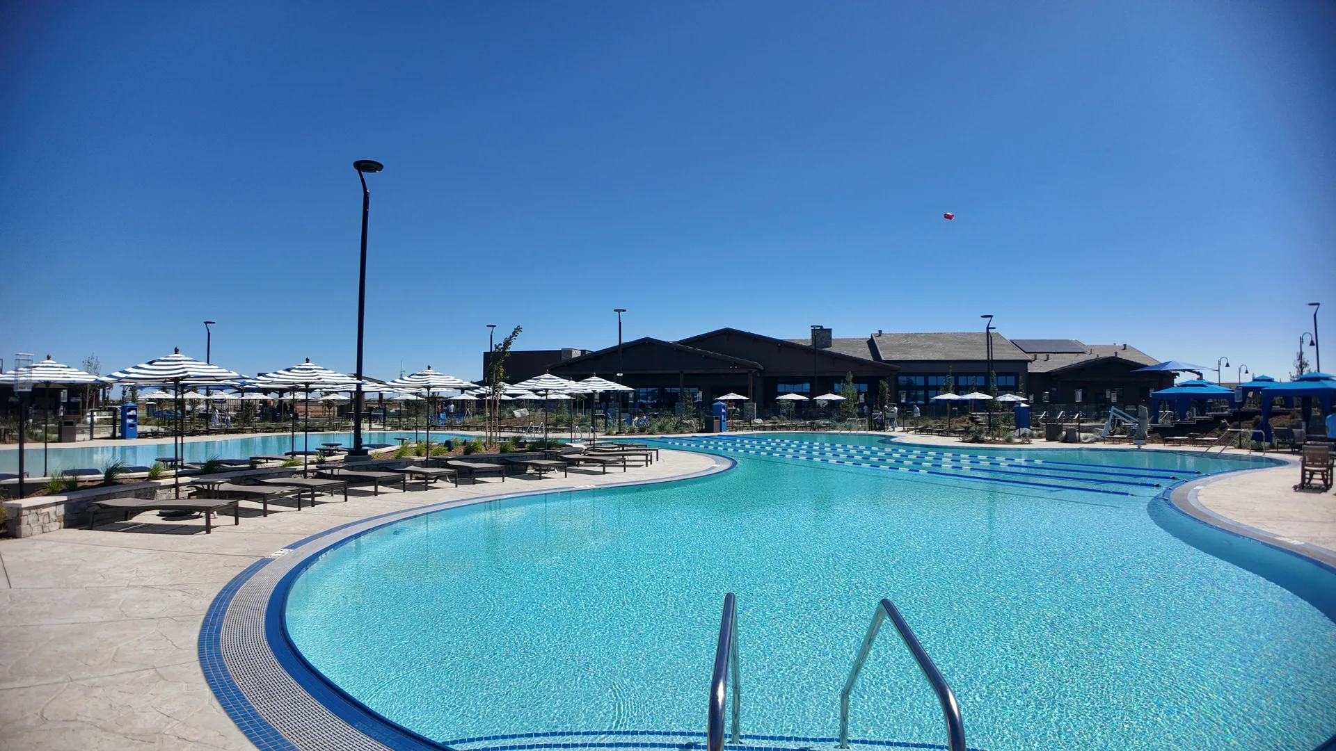 Resort-style community swimming pool at Esplanade at Madeira Ranch in Elk Grove, California.