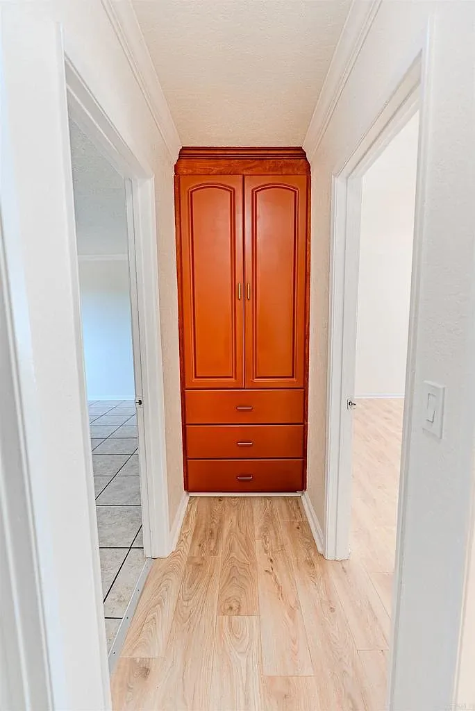 Hallway with built-in storage at 1085 12th St Unit F