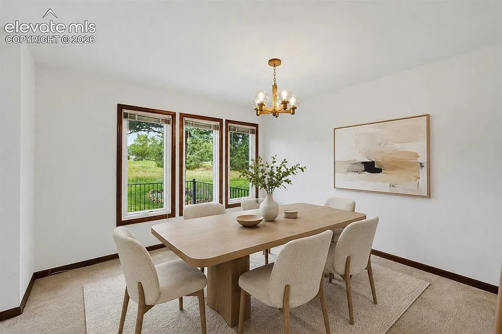 Dining room with a view of the golf course