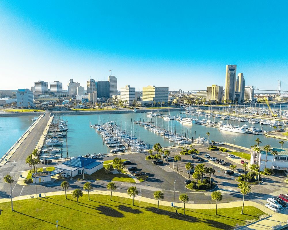 The Corpus Christi bayfront and Texas Coastal Bend coast