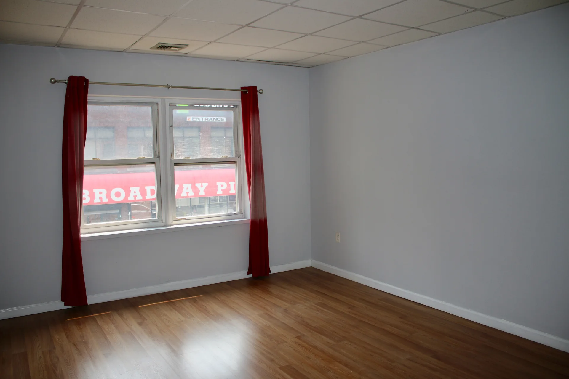 Bedroom with grey painted walls