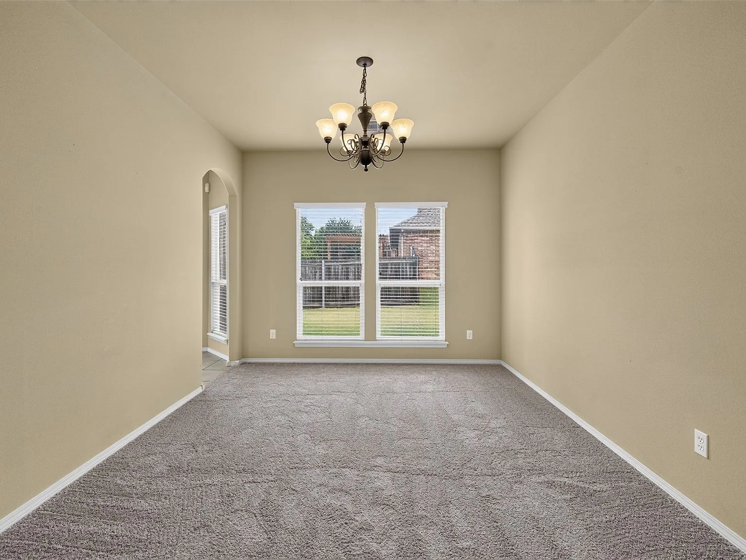 Formal dining room overlooking the backyard