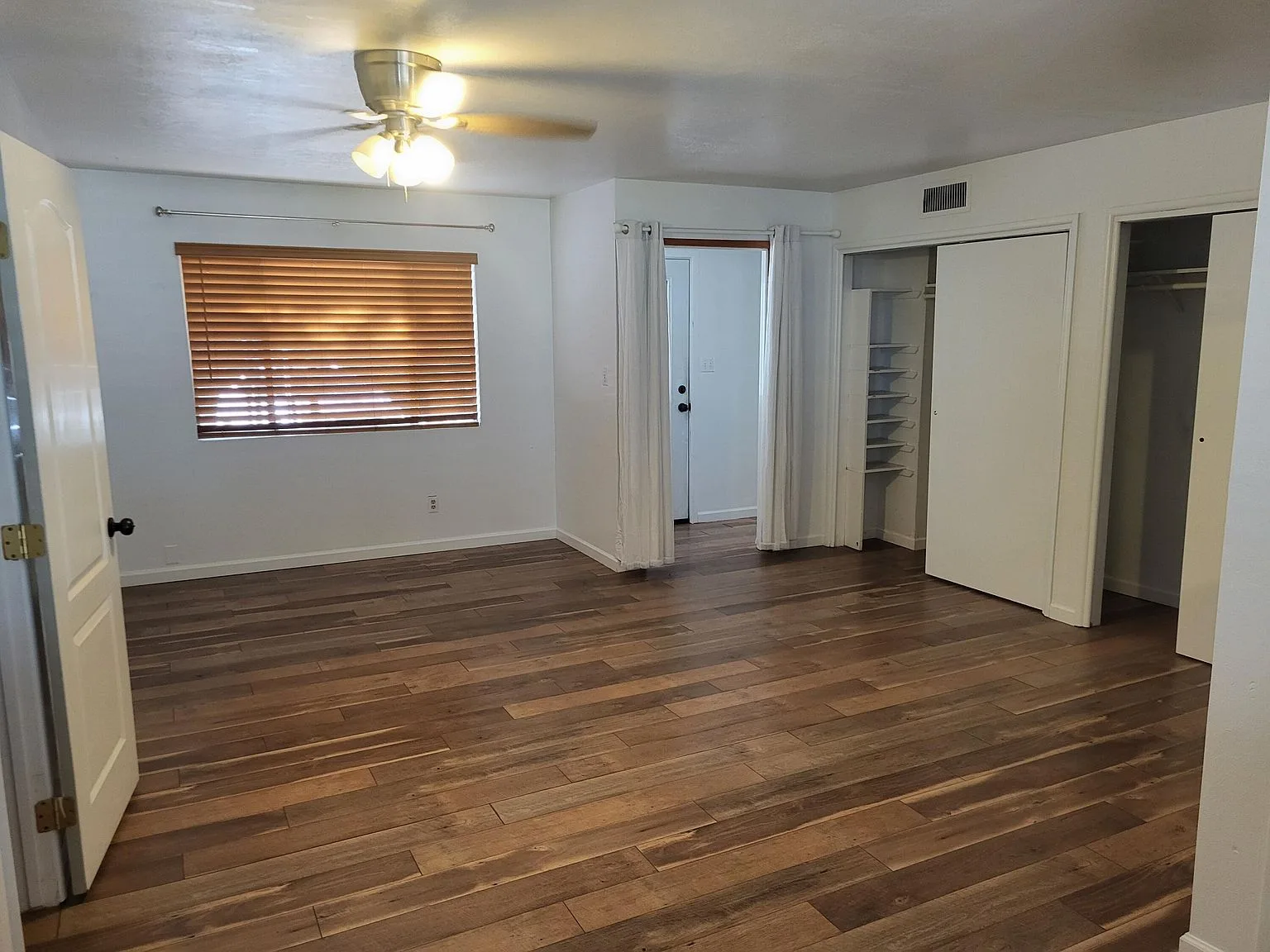 Bedroom with wood-look floors