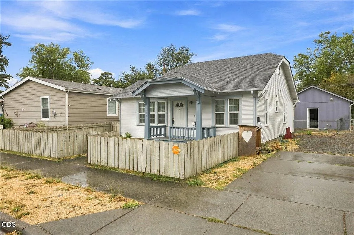 Street view of 612 S Ivy St showing the driveway and the detached building behind the house