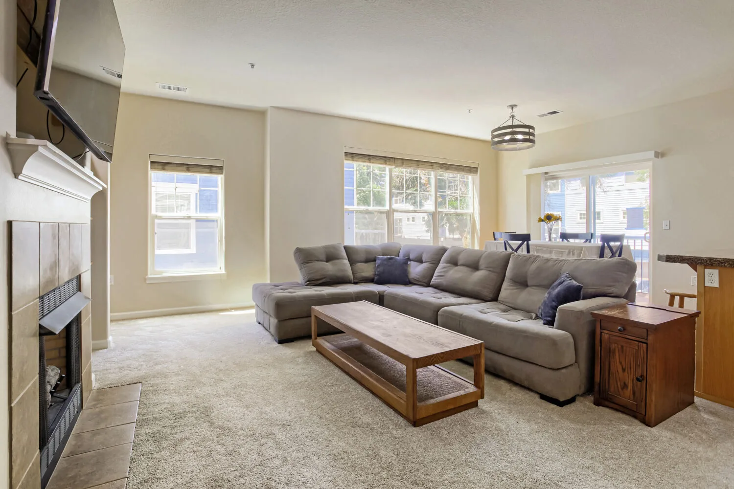 Furnished living and dining room at athe townhouse at 22862 SW Forest Creek Dr #203, Sherwood, OR