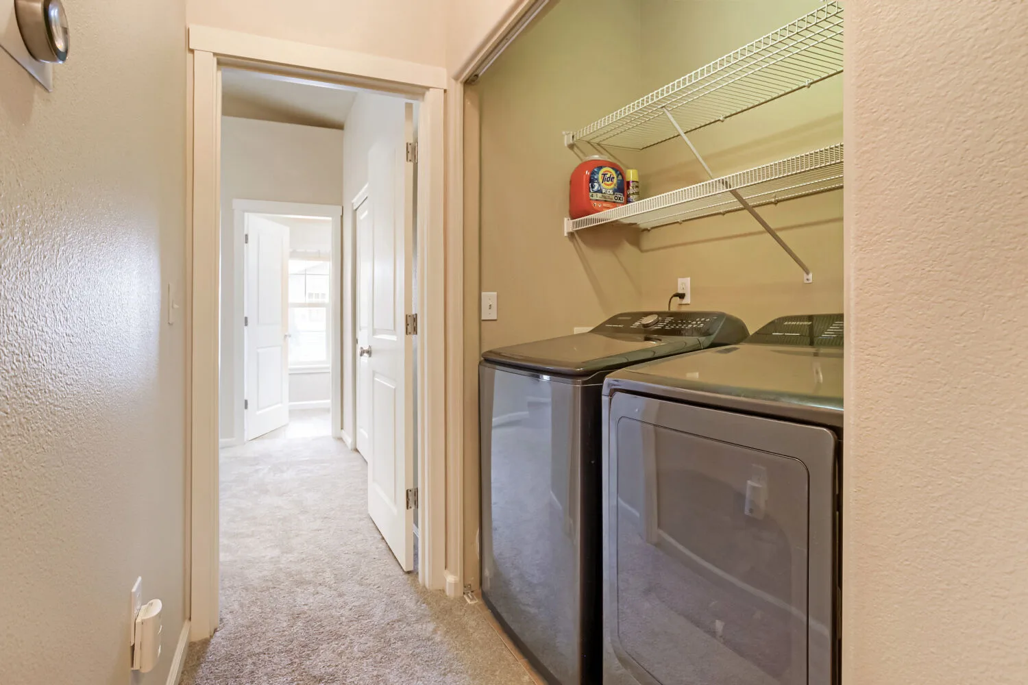 Laundry closet off that hallway at athe townhouse at 22862 SW Forest Creek Dr #203, Sherwood, OR