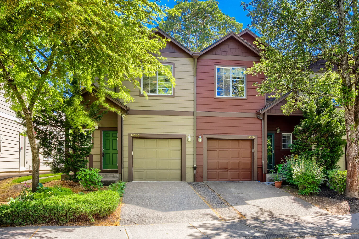 Exterior facade of the attached townhome at 14980 SW Conor Cir, Beaverton, OR