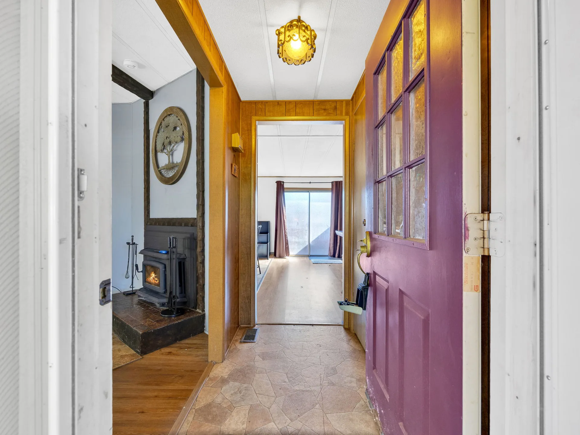 Entryway view from the front door at 21100 NE Sandy Blvd #62, Fairview, OR