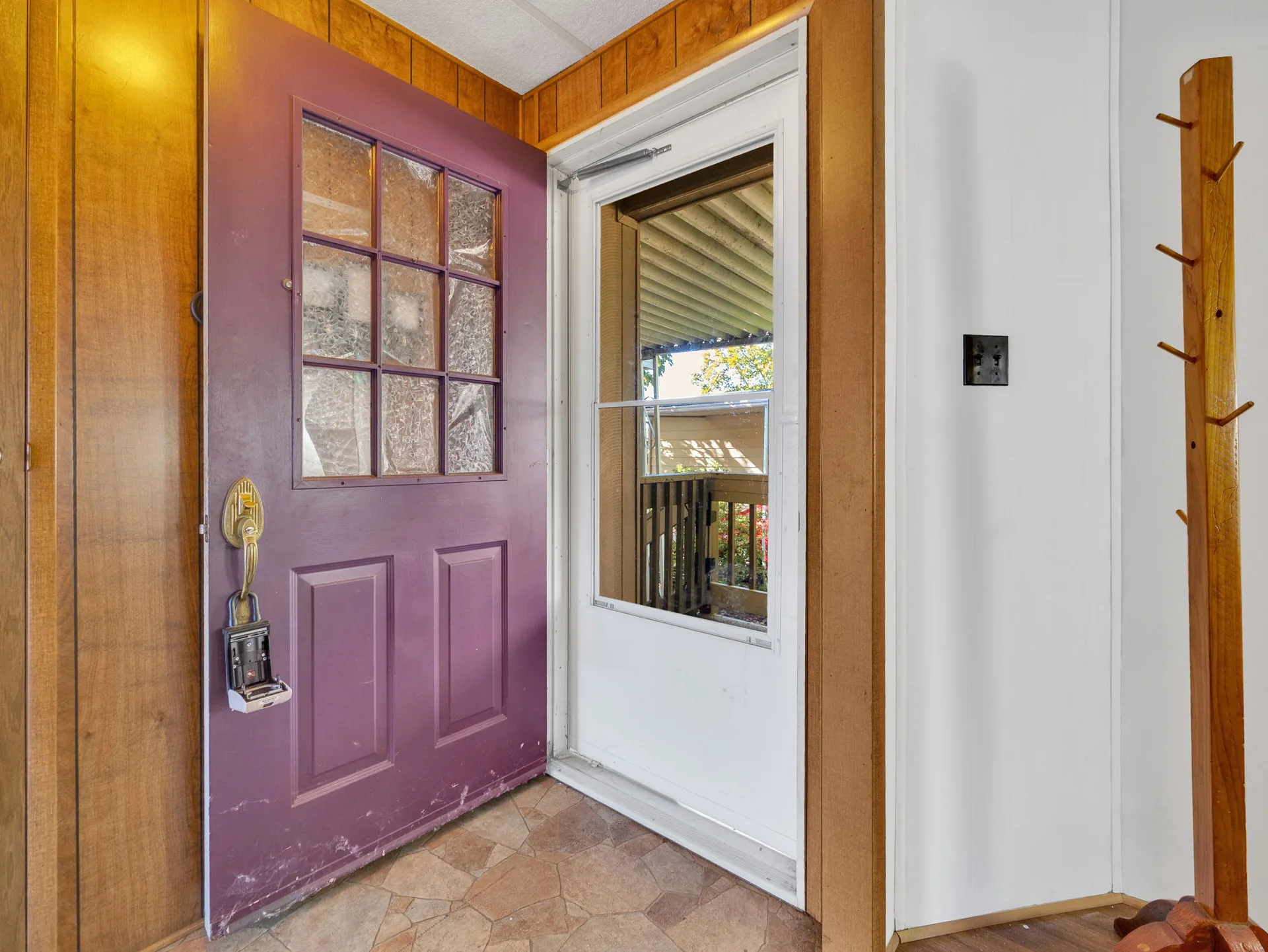 Front entrance viewed from inside at 21100 NE Sandy Blvd #62, Fairview, OR