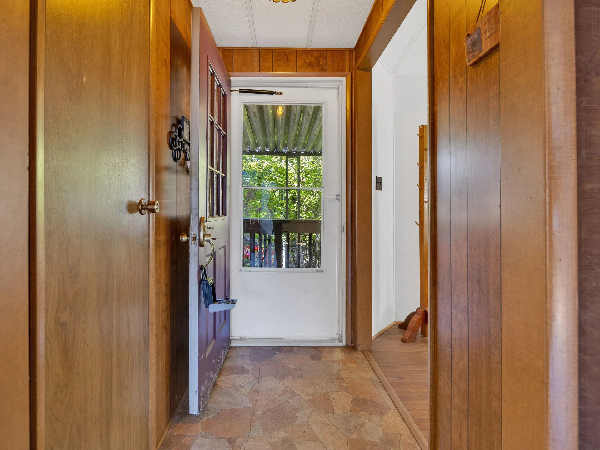 Entryway looking out the front door at 21100 NE Sandy Blvd #62, Fairview, OR