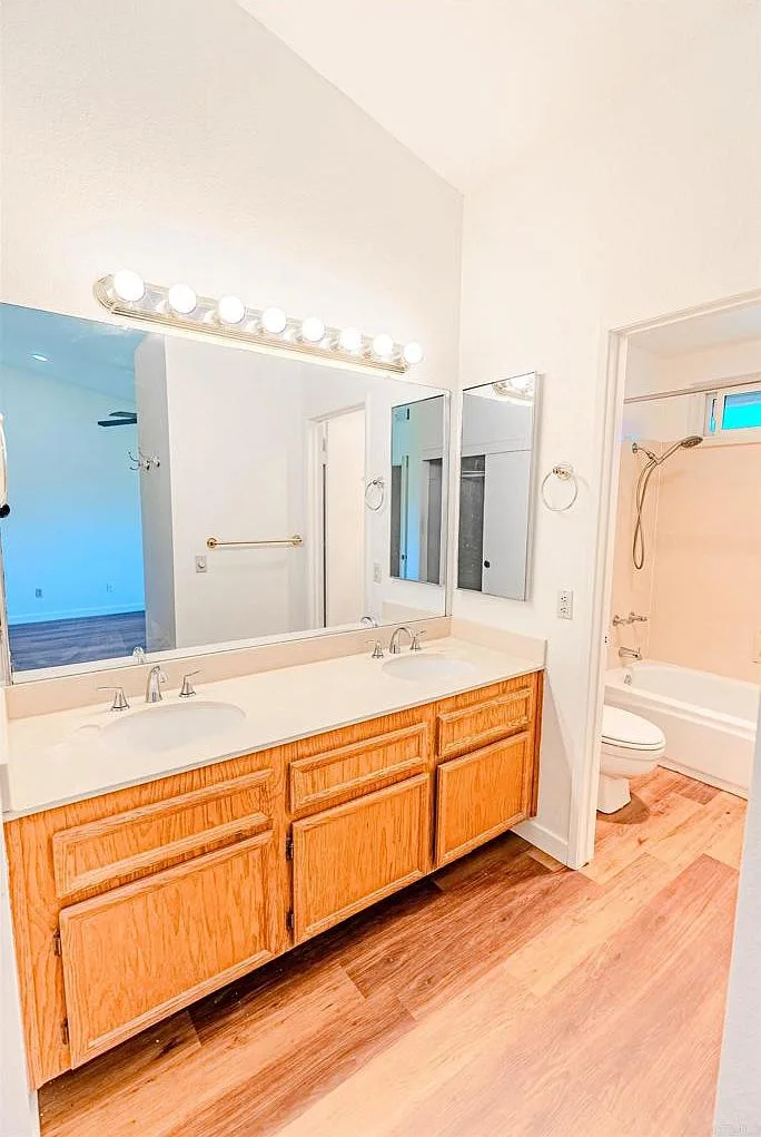 Primary bathroom double-sink vanity