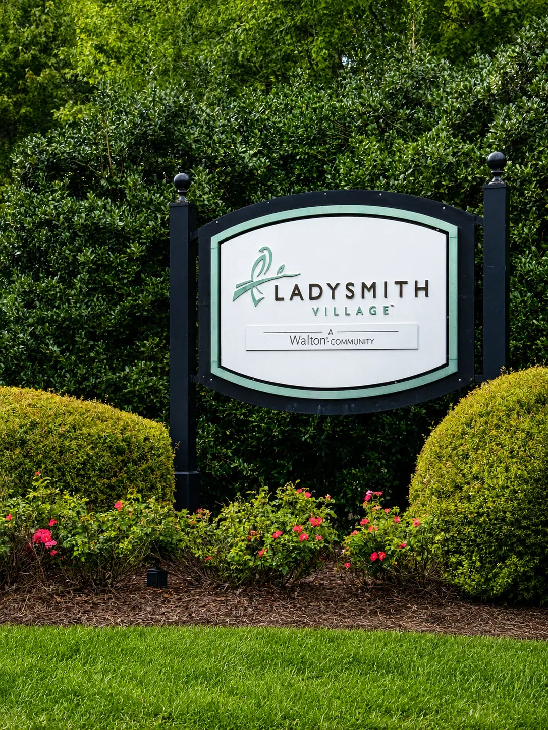 Ladysmith Village community sign at the entrance in Ruther Glen