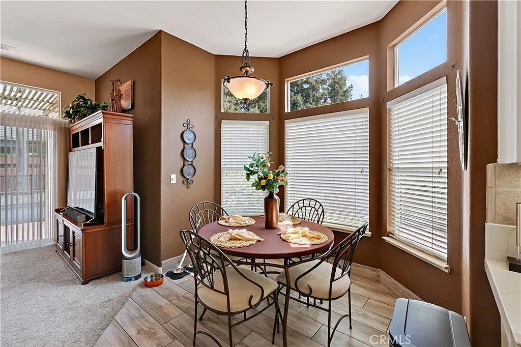A breakfast nook off the kitchen