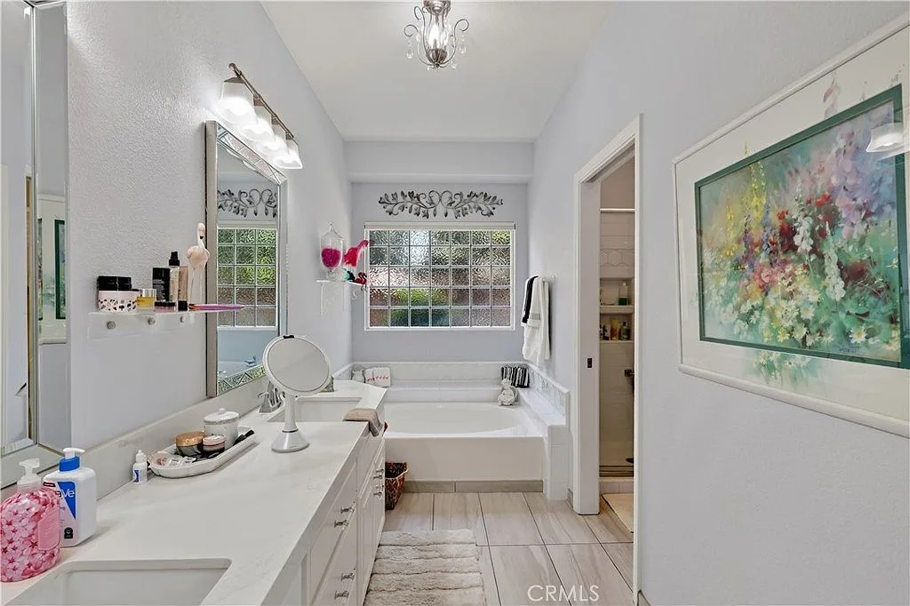 Updated primary bath, vanity view