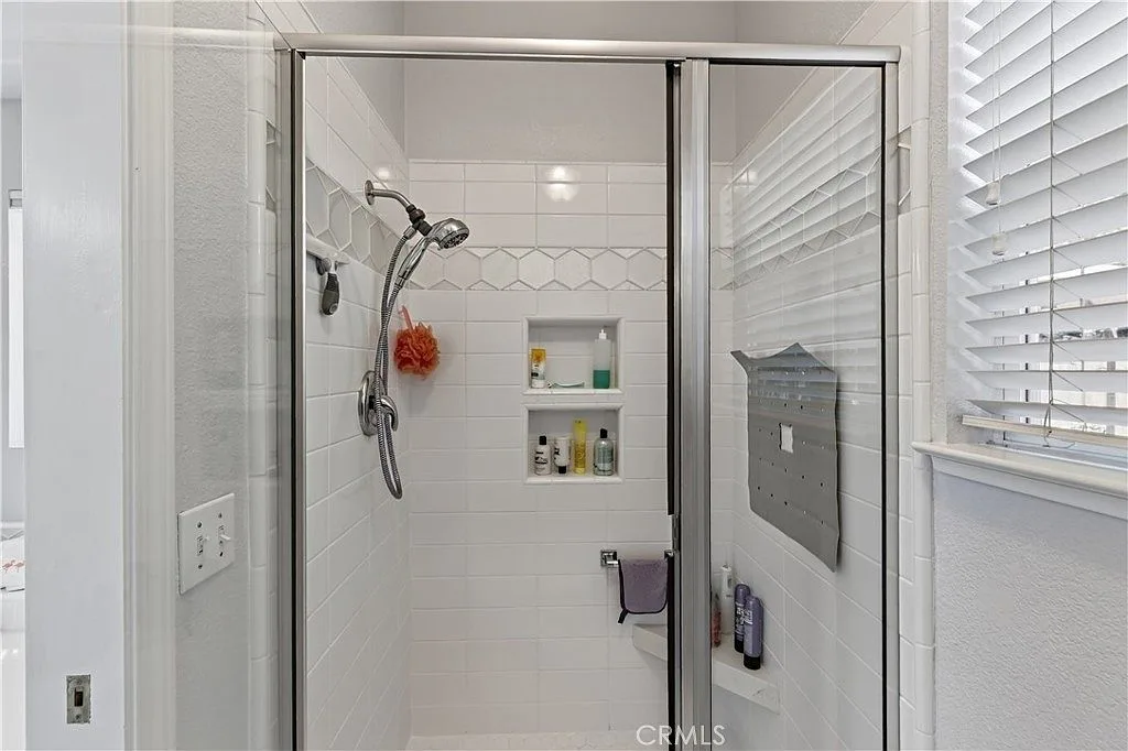 Subway tile walk-in shower