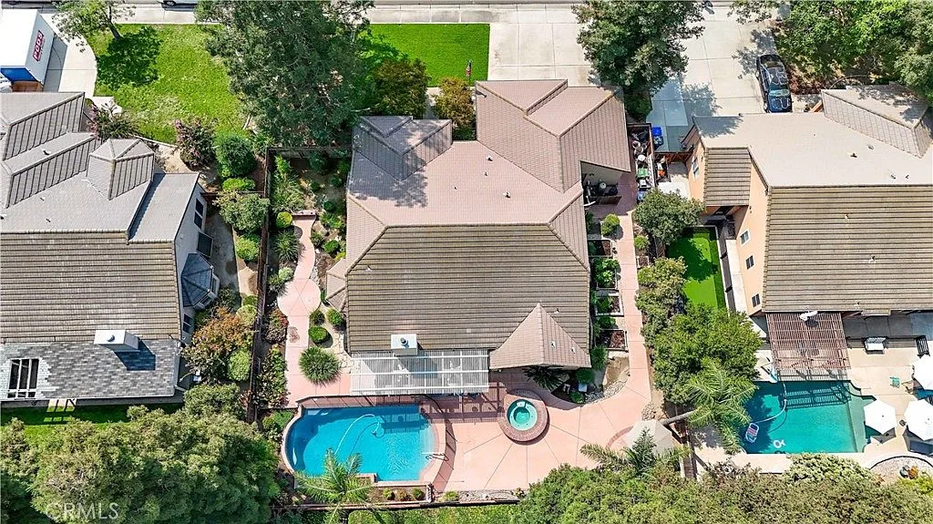 The whole backyard, from above