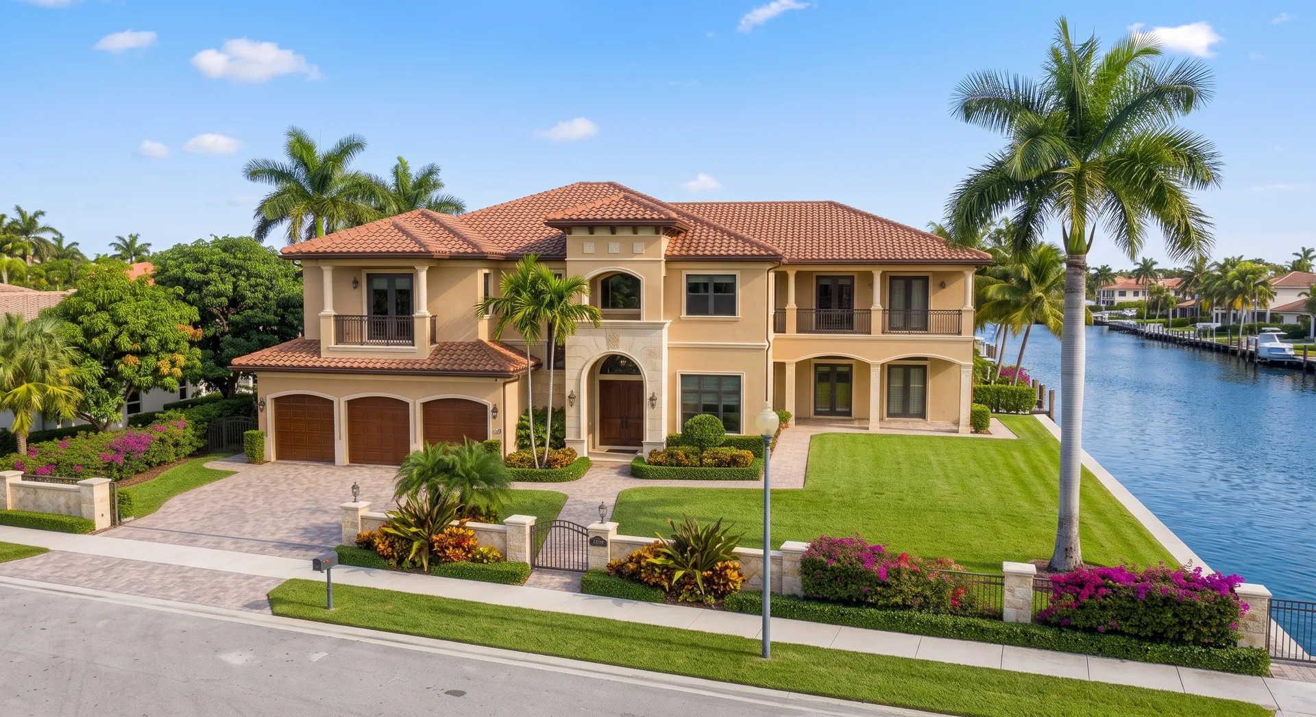 Waterfront estate facade