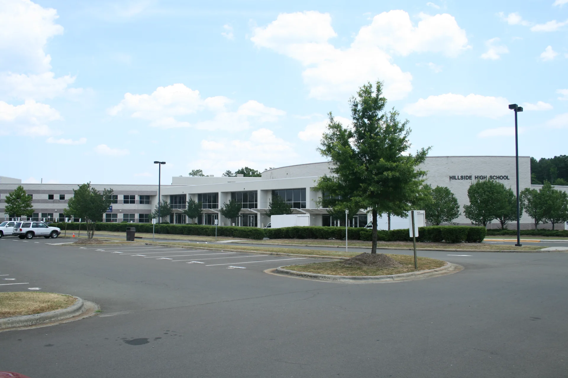 Hillside High School building exterior, Durham Public Schools