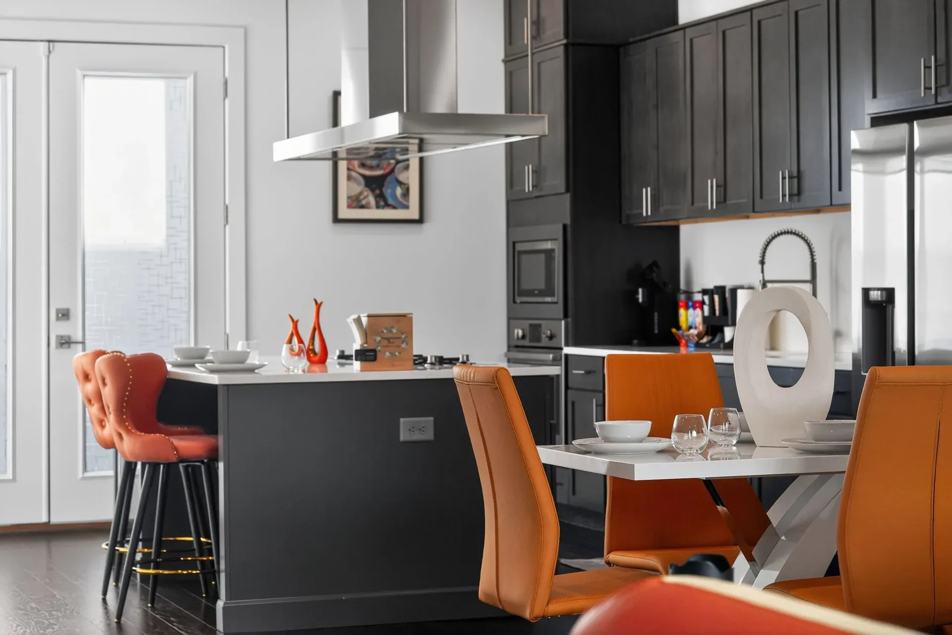 Kitchen and dining, charcoal at 241 Maynard Terrace