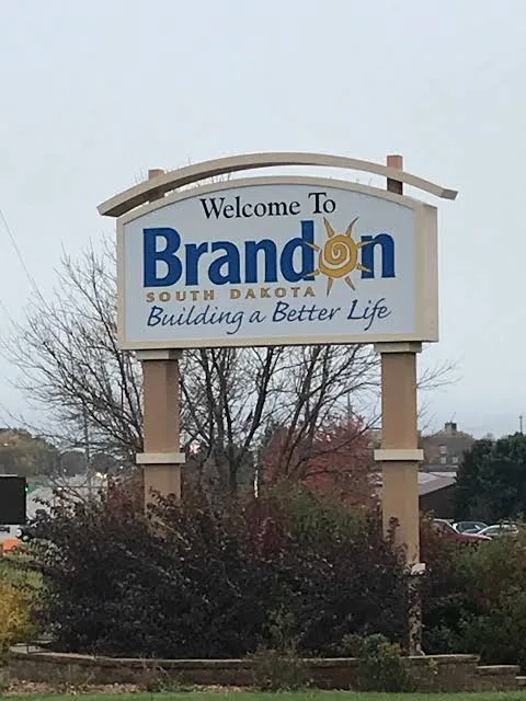 Welcome to Brandon, South Dakota town sign