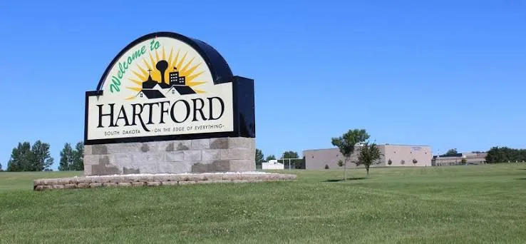 Hartford, South Dakota welcome sign