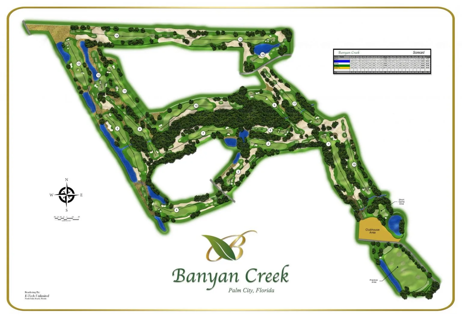 Banyan Creek Golf Club course layout map