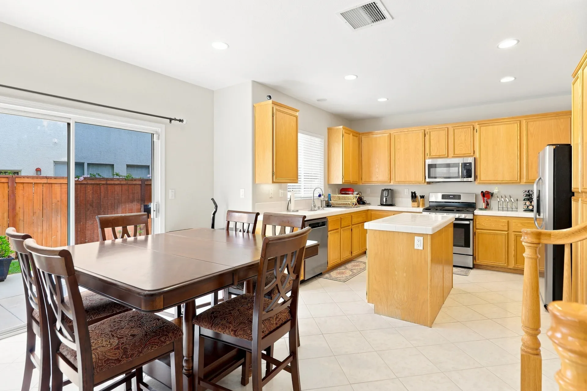 Combined kitchen and dining space in the 28282 Cedar Lane home in Saugus