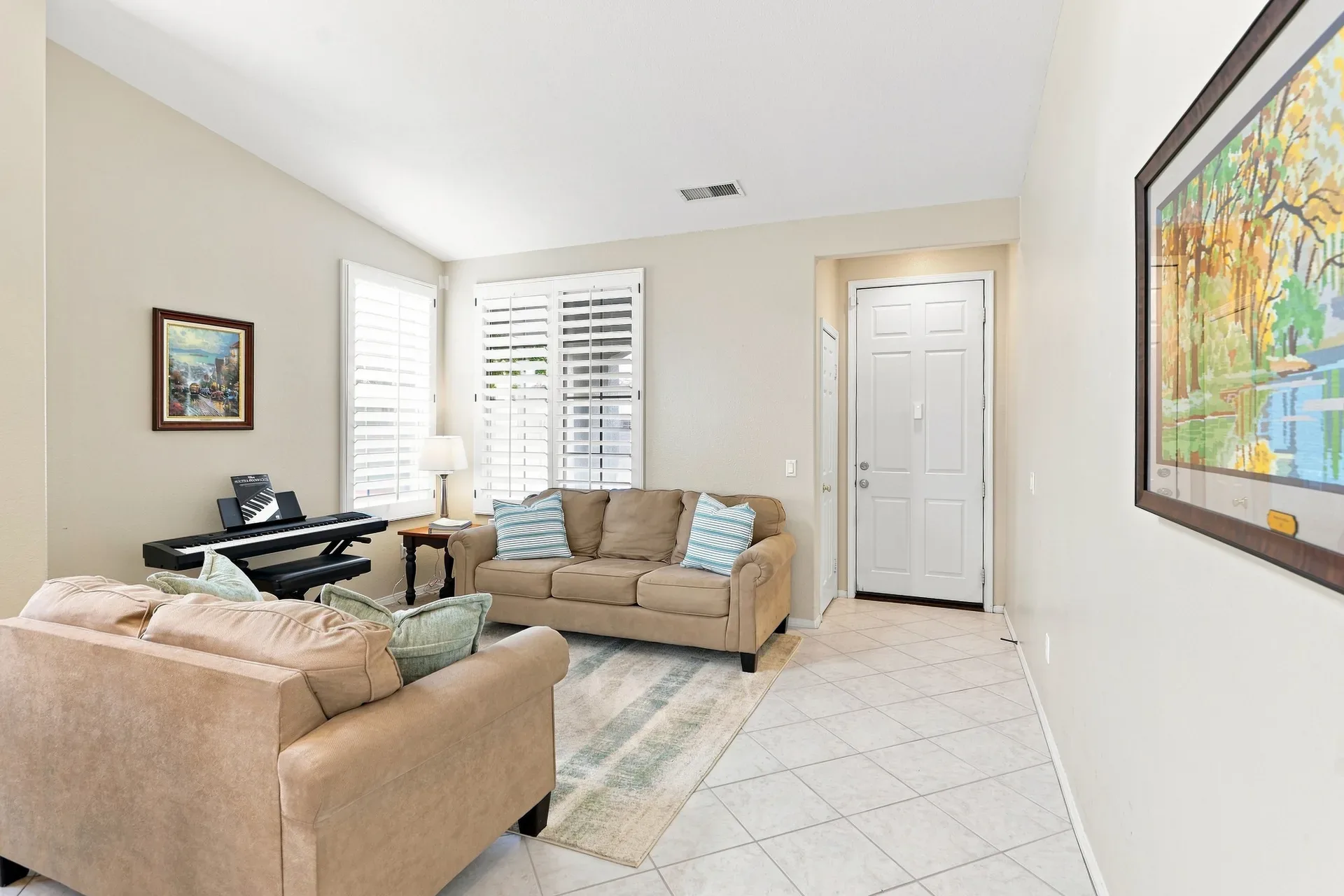 Living room and entry view inside the 28282 Cedar Lane home in Saugus