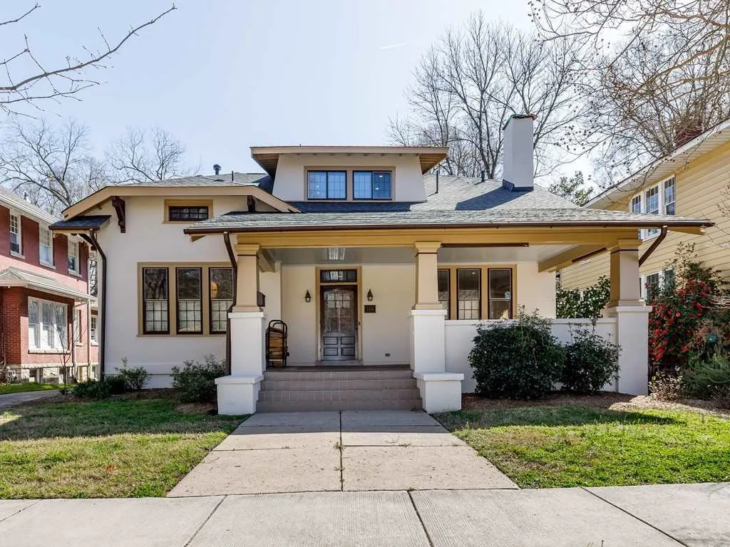 Classic Craftsman bungalow facade, a Trinity Park-style home in Durham's historic district