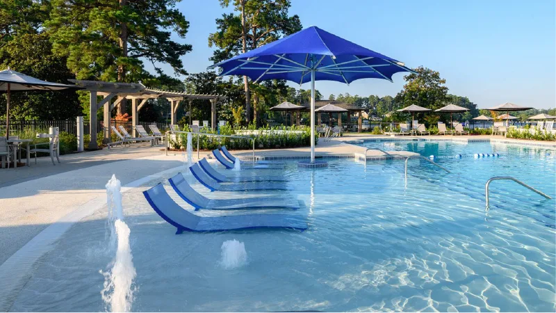 Resort-style pool amenity at the Croasdaile Country Club community in Durham NC