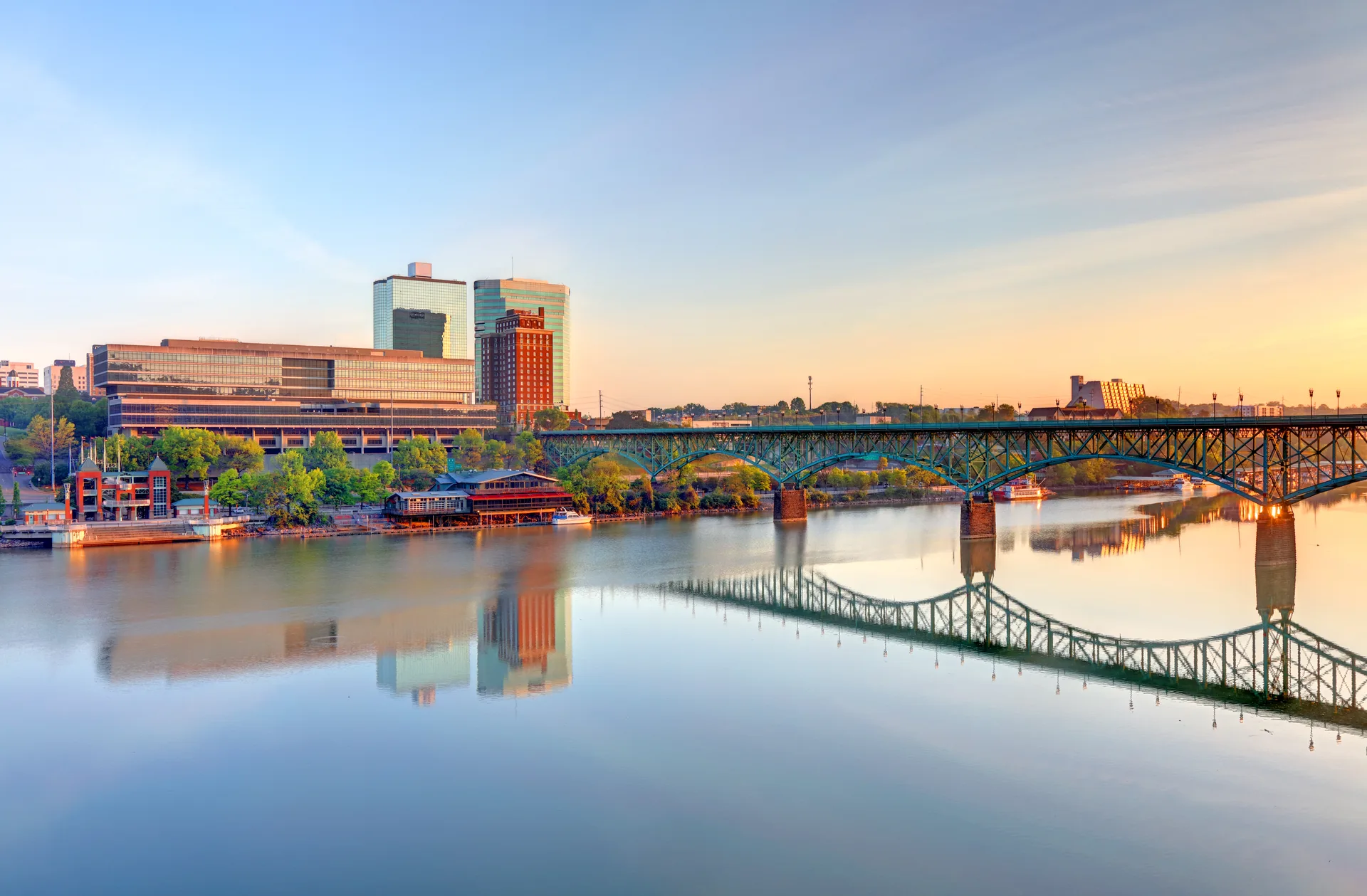 The River and Henley Street Bridge with the Knoxville skyline behind it
