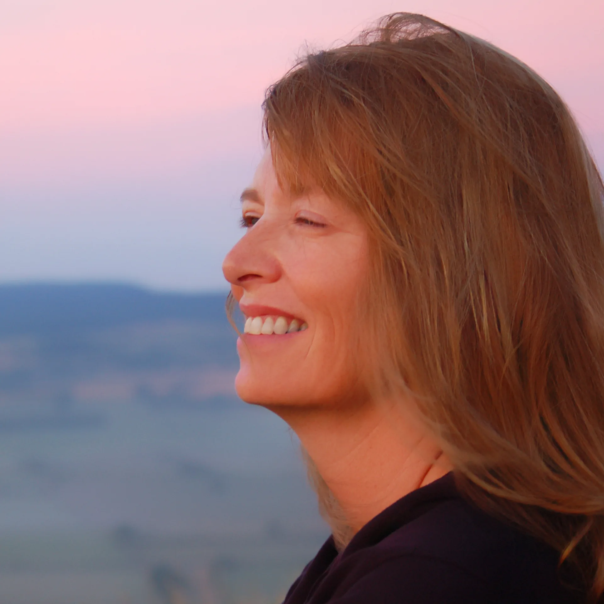 Carol Porter at sunset on the Big Island of Hawaiʻi