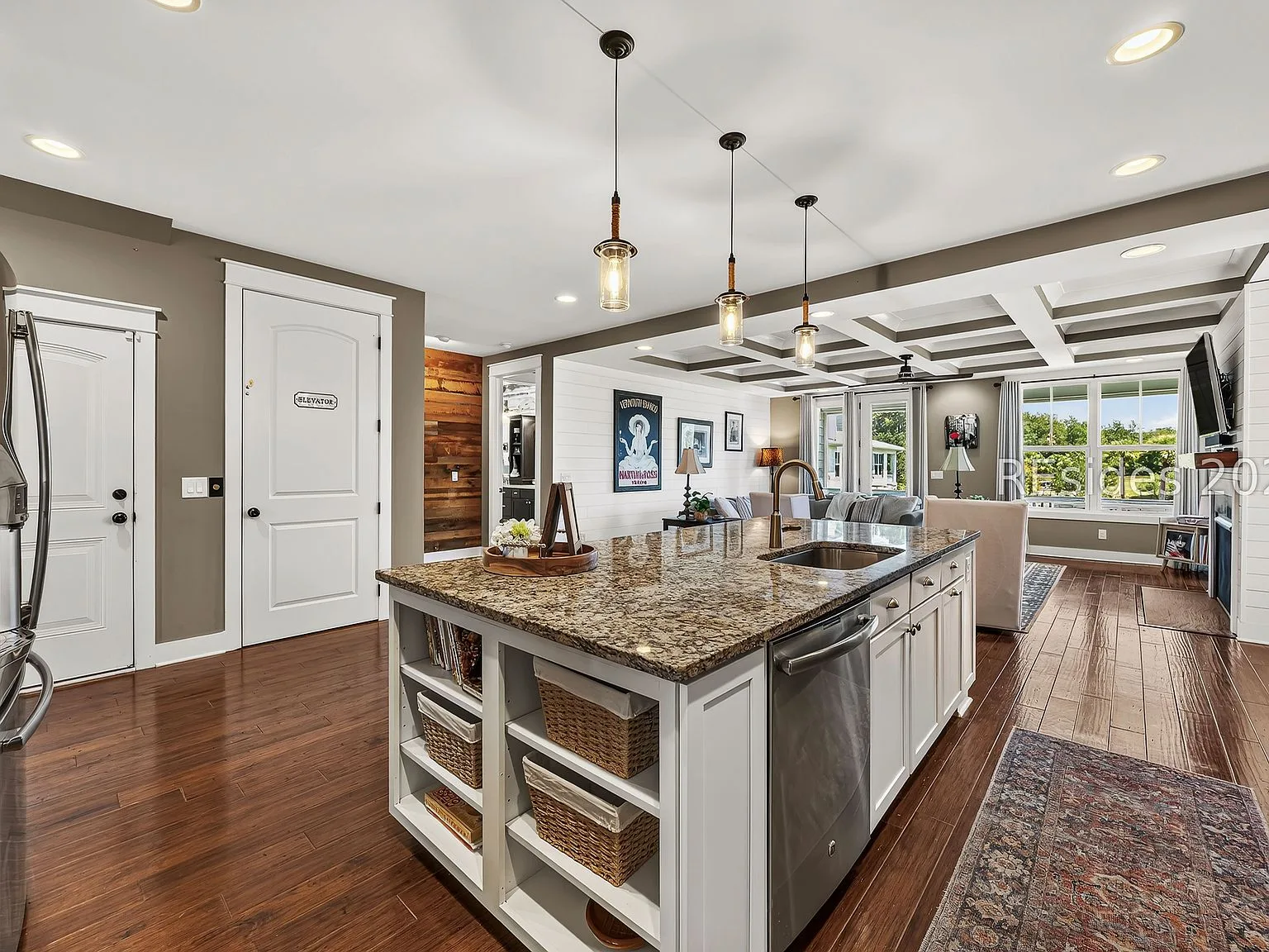 Open-Concept Kitchen and Living at 32 Hackney Pony Lane, Hilton Head Island SC