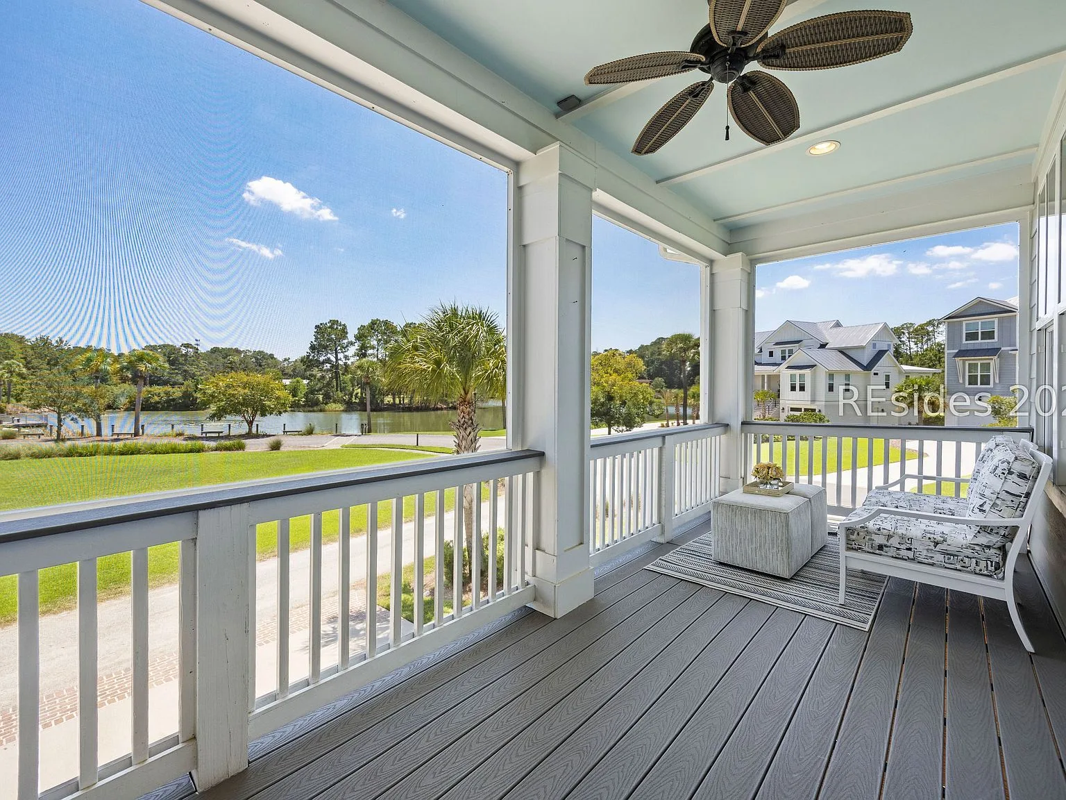 Screened Lake Balcony at 32 Hackney Pony Lane, Hilton Head Island SC
