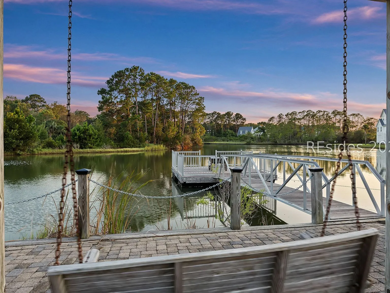 Lakefront Patio at 32 Hackney Pony Lane, Hilton Head Island SC