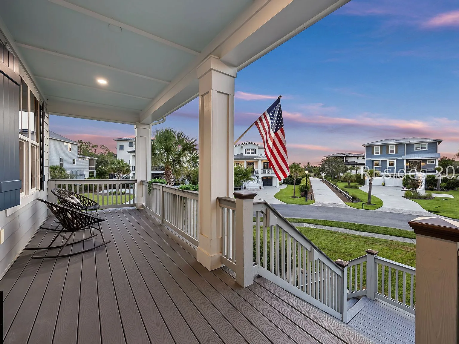 Covered Porch Balcony at 32 Hackney Pony Lane, Hilton Head Island SC