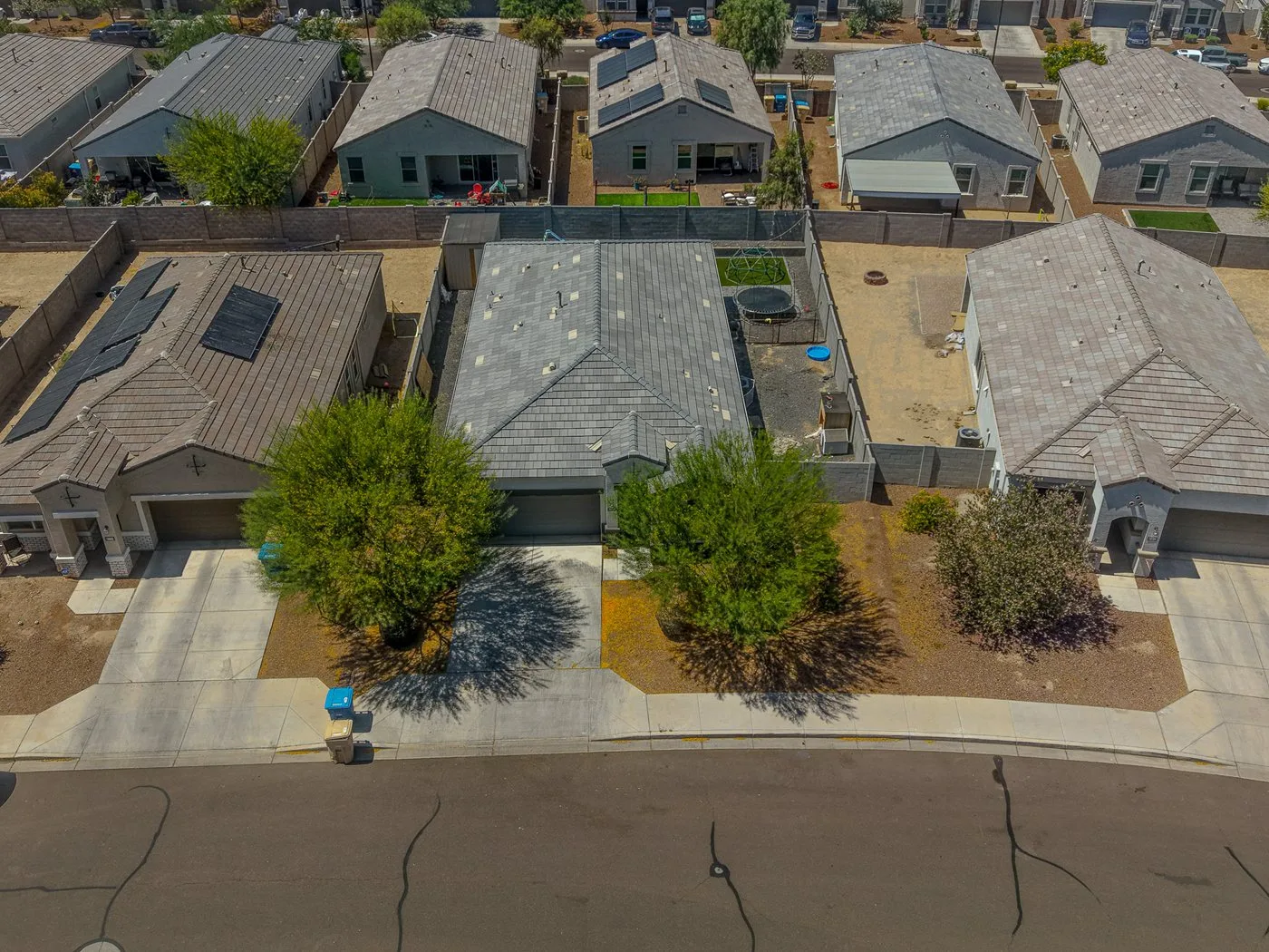 Aerial view of a suburban residential neighborhood in Surprise, Arizona