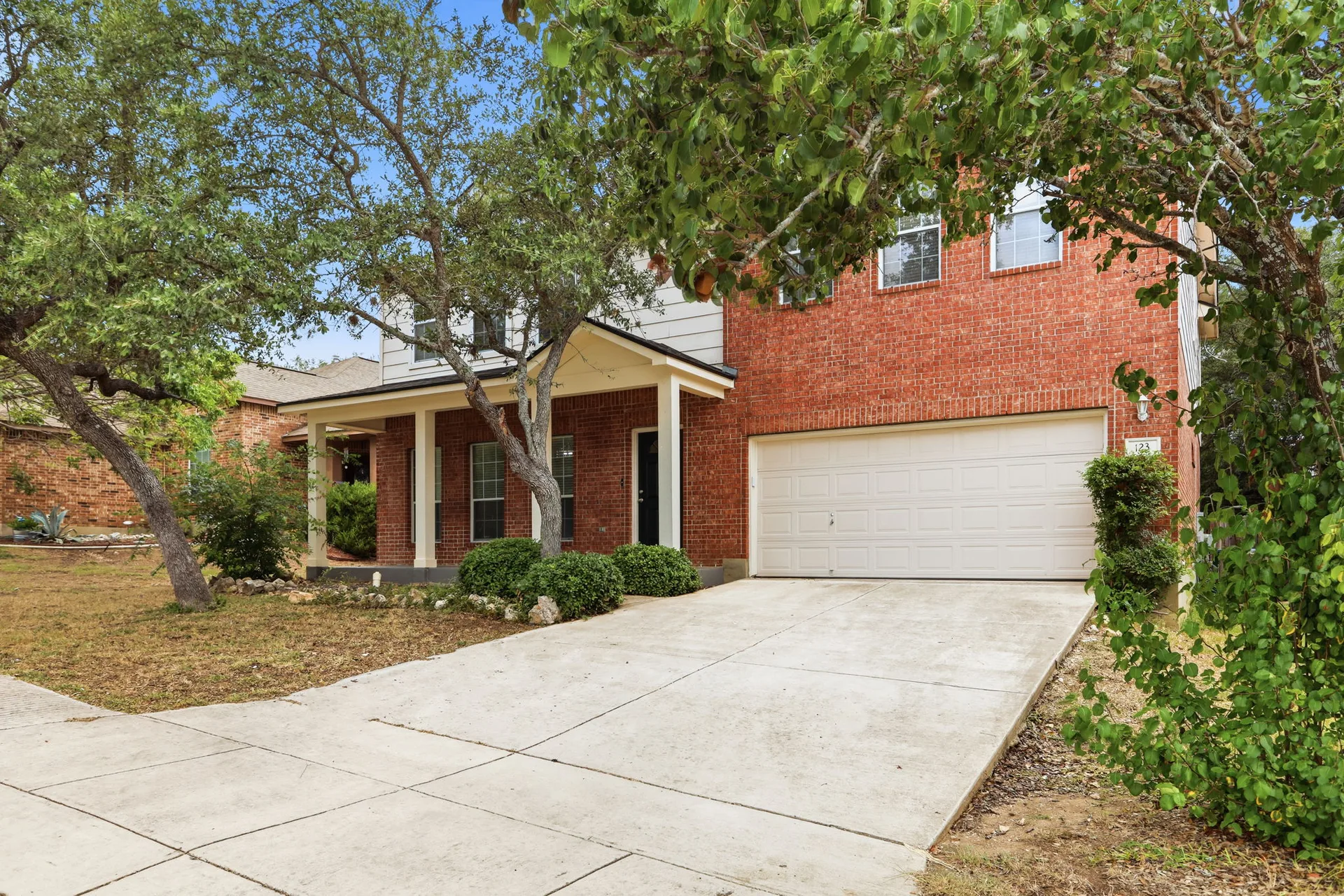 Front exterior with brick facade