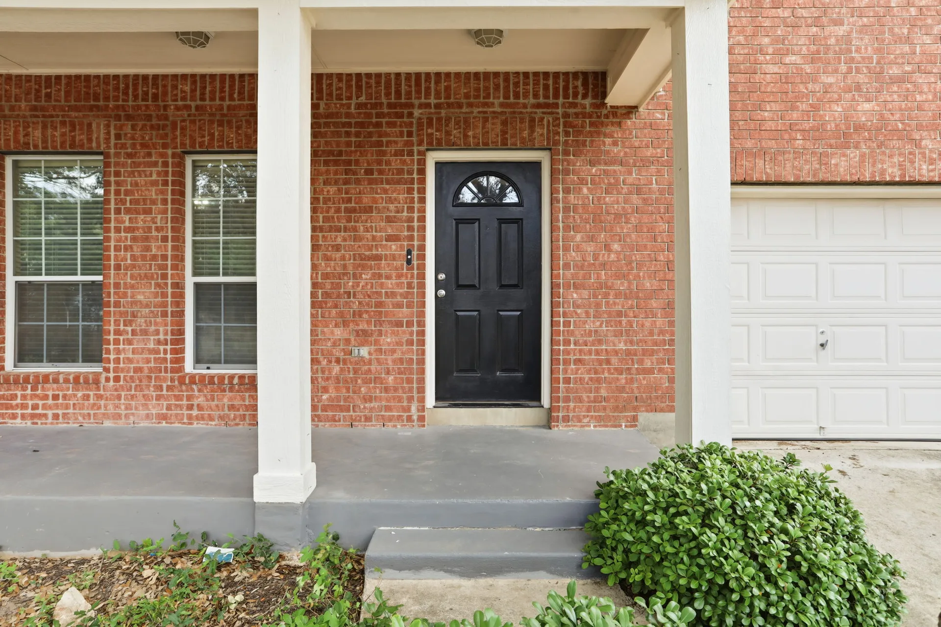 Front porch and entry door